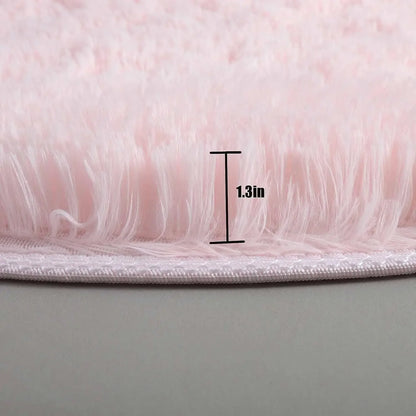 Super Soft Plush Round Rug Fluffy White  Pile Carpet