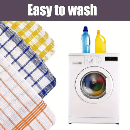 3/5/10/12pcs Plaid Kitchen Towels -