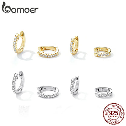 Sterling Silver Cubic Zirconia Ear Cuffs 18K Gold Hoop Earrings