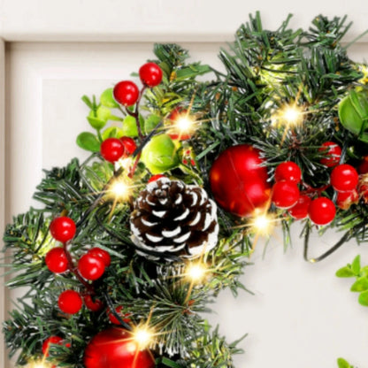 Elegant Red Christmas Wreath LED PVC
