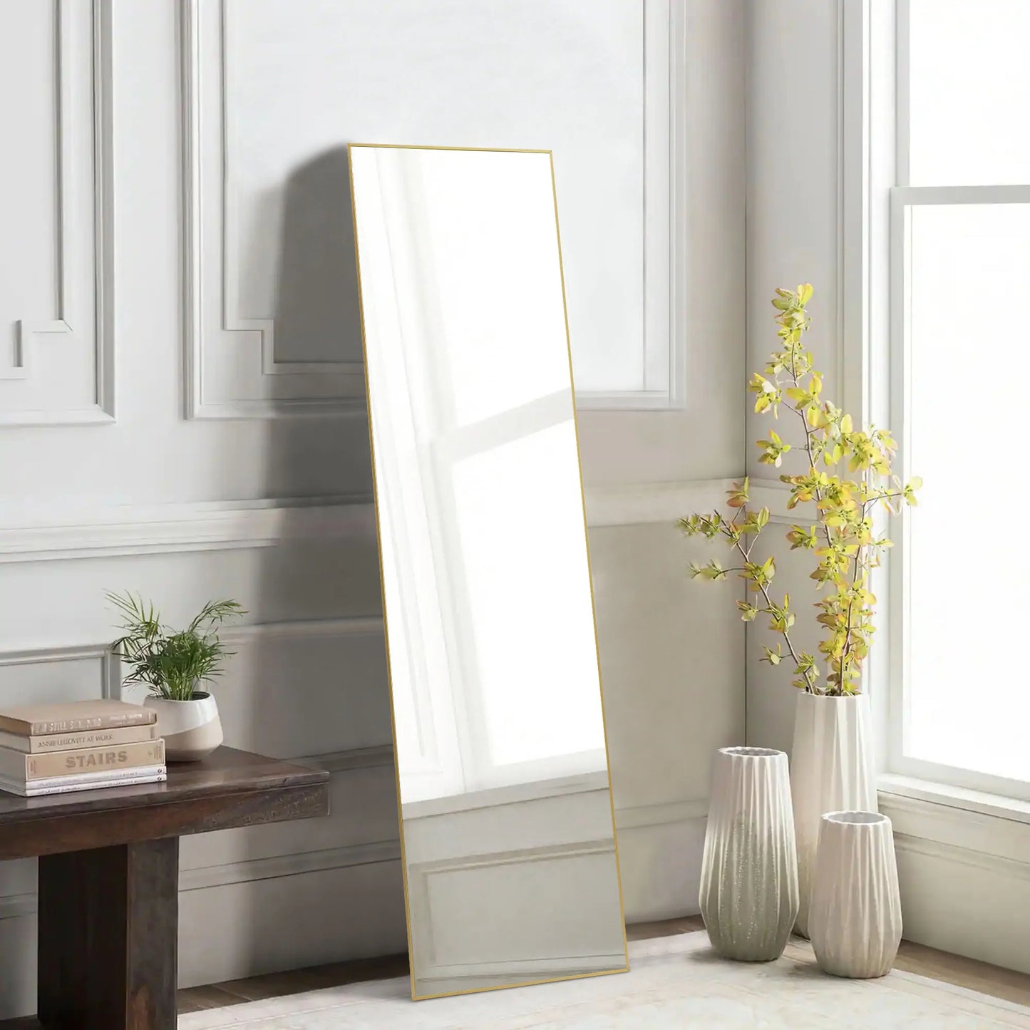 Full Length Arched Right Angle Mirror with Stand