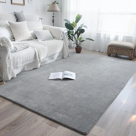 Pink Coral Velvet Carpet Living Room Short Plush Rug