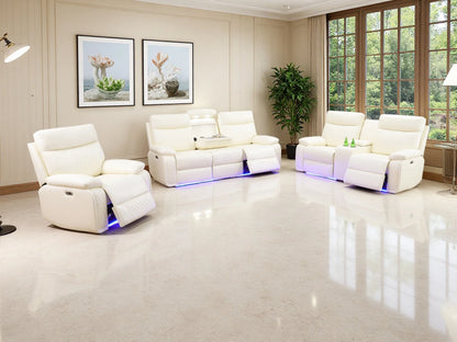 3PCS Power Recliner Sofa with Drop-Down Table Cup Holder