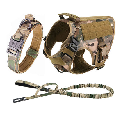 Tactical Dog Harness Collar Leash For Medium Large Dogs