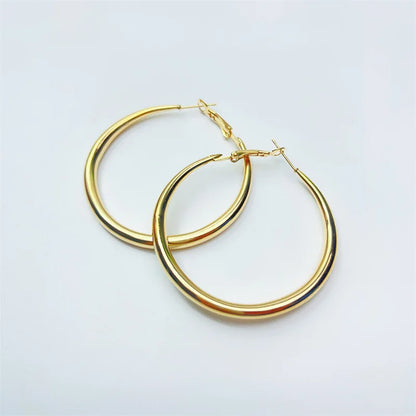 Women's Gold Color Large Hoop Earrings (one Pair)