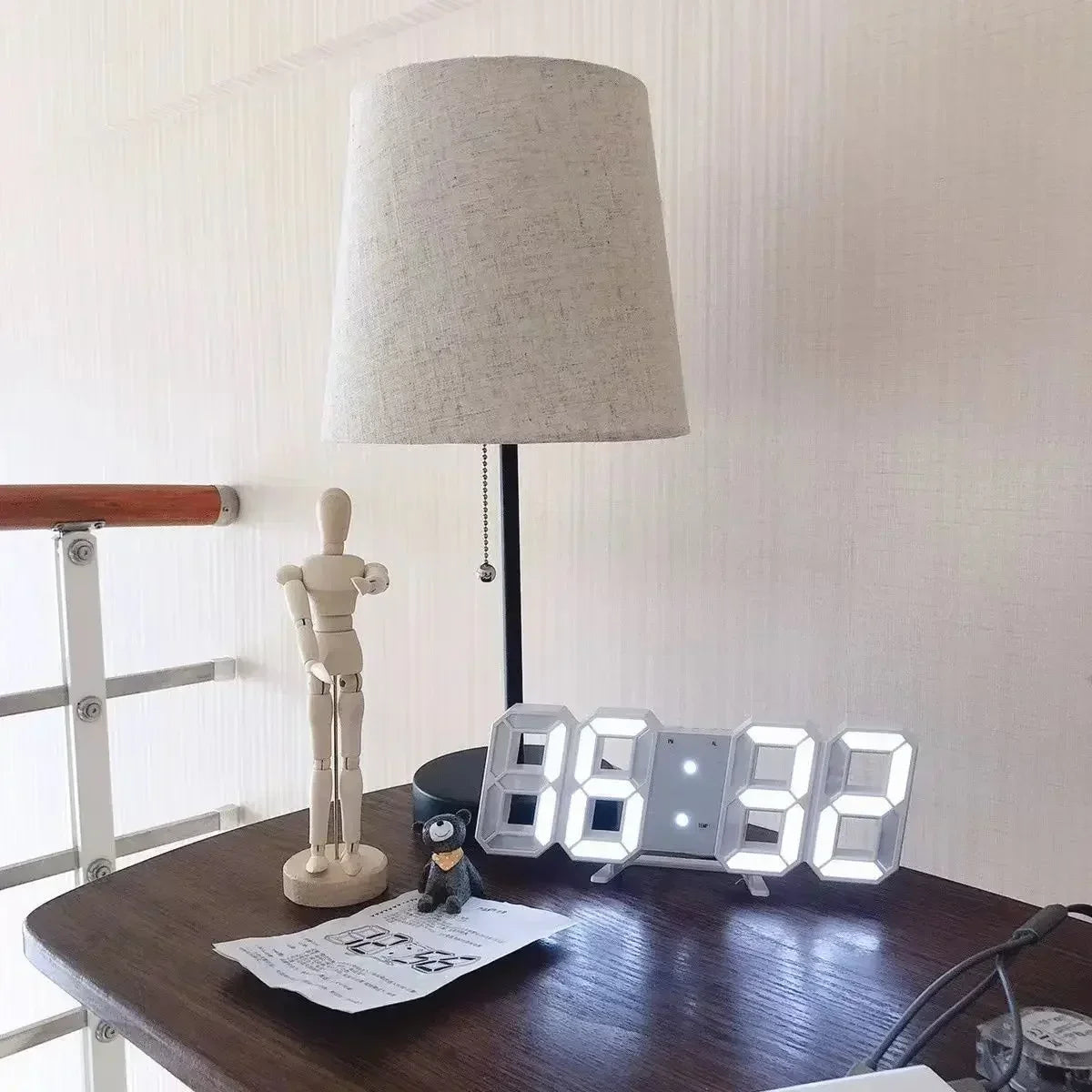 3D LED Digital Clock Wall Decoration Glow Night