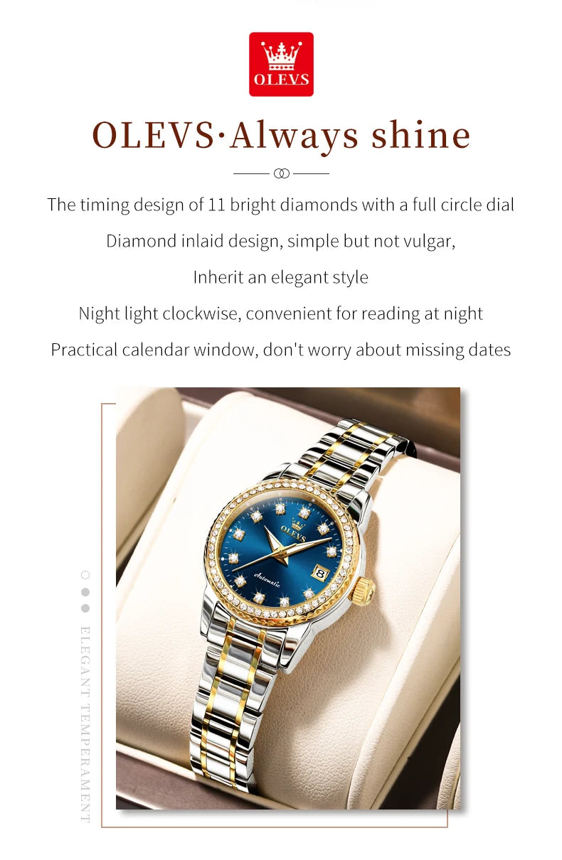 Watch for Women Diamond Gold Luxury Stainless steel