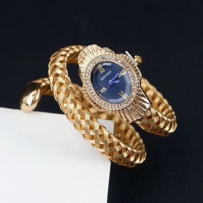 Fashion Diamond Snake Shape Wristwatch