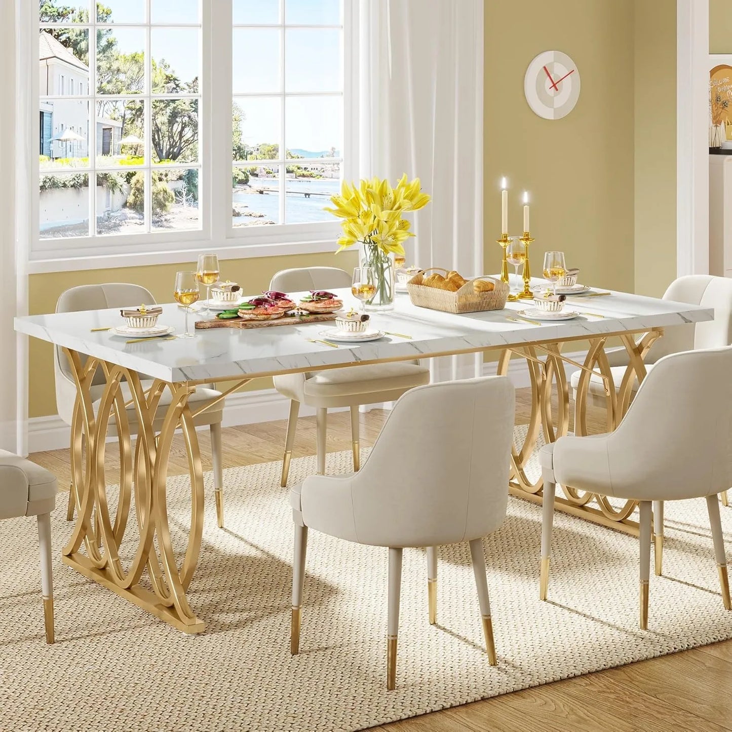 Unique Rectangular Dinner Table \ for 4-6 People