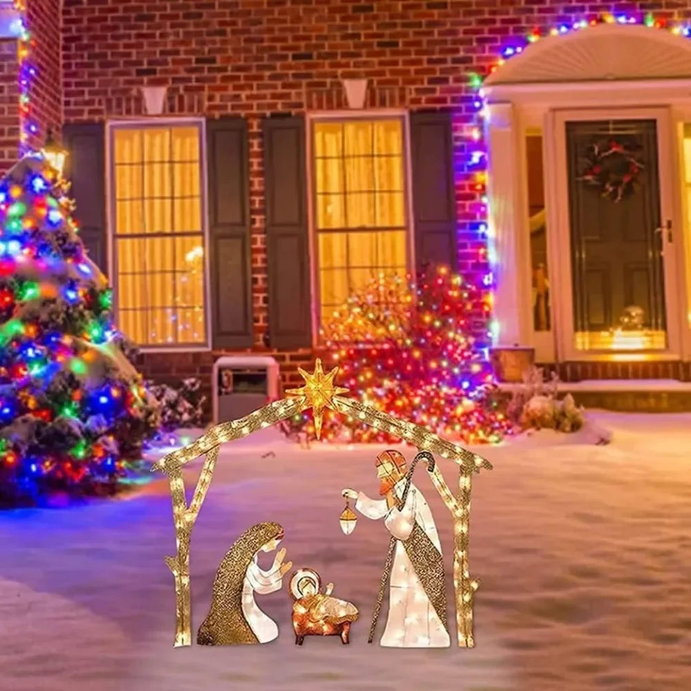 Outdoor Lighted Nativity Scene Waterproof