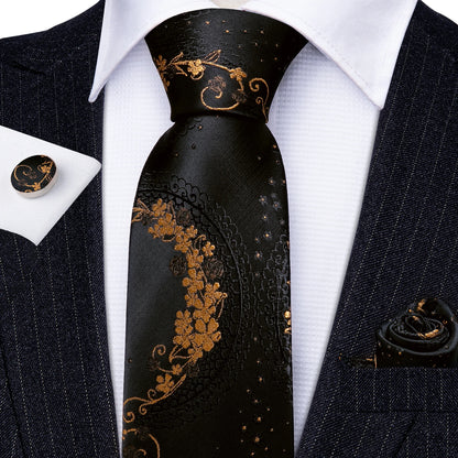 Designer Men's Necktie Pocket Square Cufflinks Set