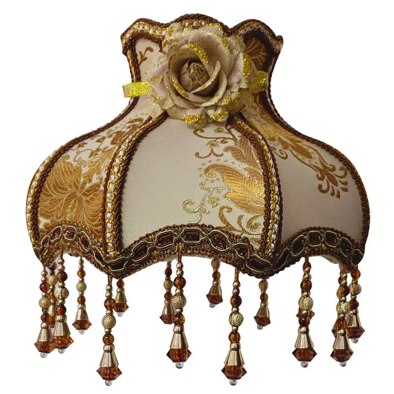 European Style Lampshade Vintage High-End Cloth Art Bead Lace