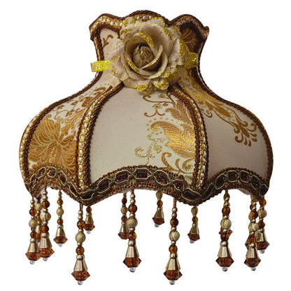 European Style Lampshade Vintage High-End Cloth Art Bead Lace