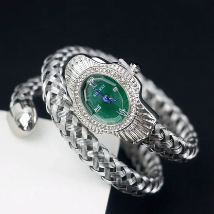 Fashion Diamond Snake Shape Wristwatch