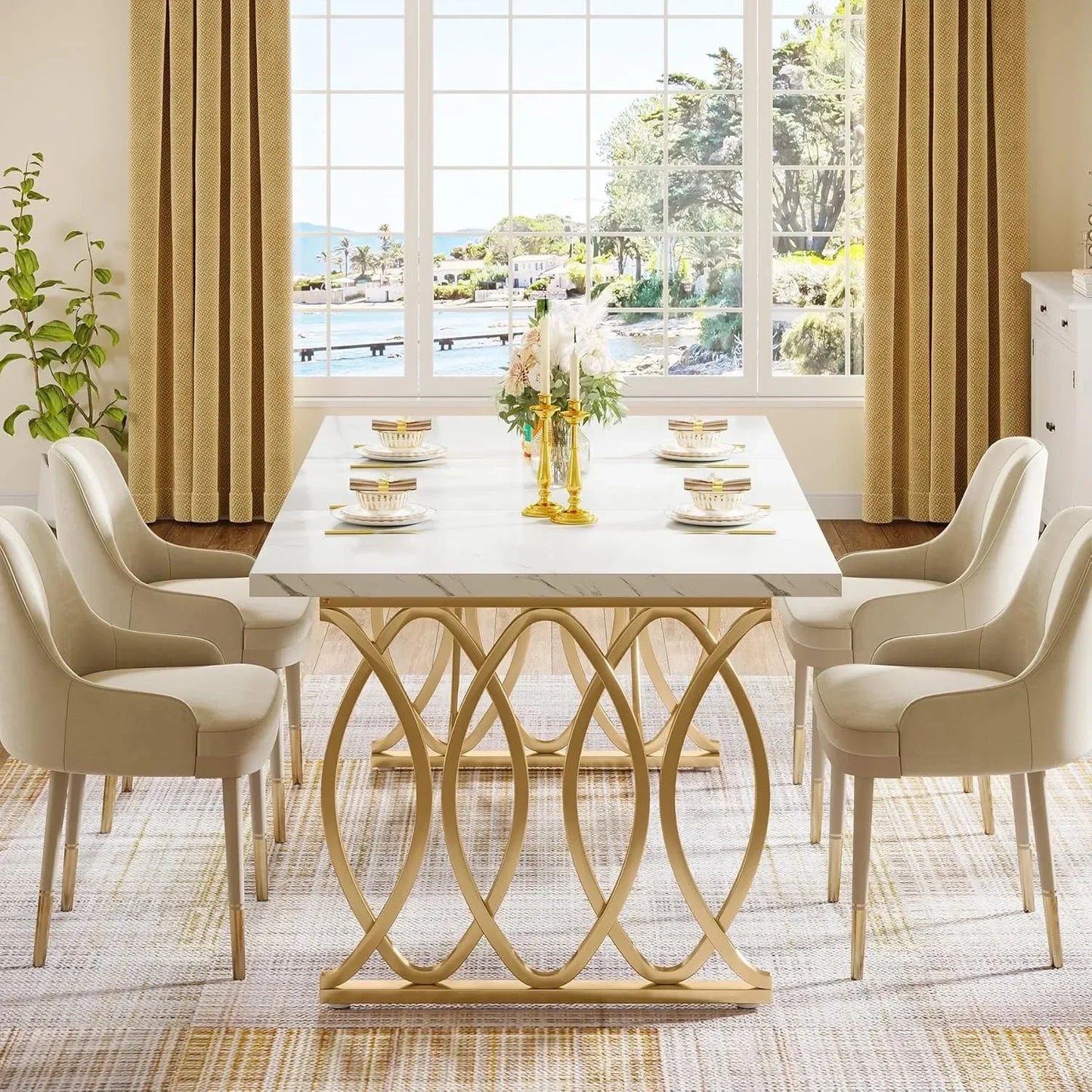 Unique Rectangular Dinner Table \ for 4-6 People