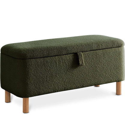 39.5" Boucle Storage Ottoman Bench for Bedroom