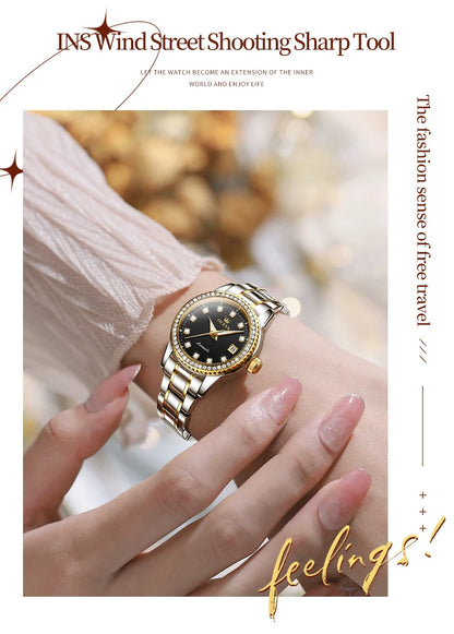 Watch for Women Diamond Gold Luxury Stainless steel