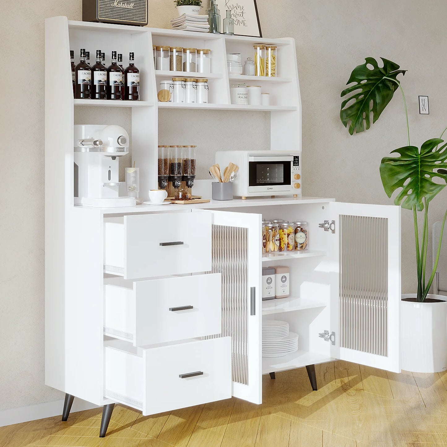 Kitchen Hutch Storage Cabinet, Freestanding