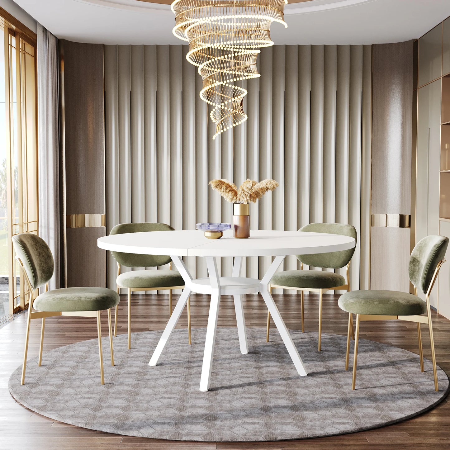 Tribesigns Round Dining Table for 4-6 People Dinner Table