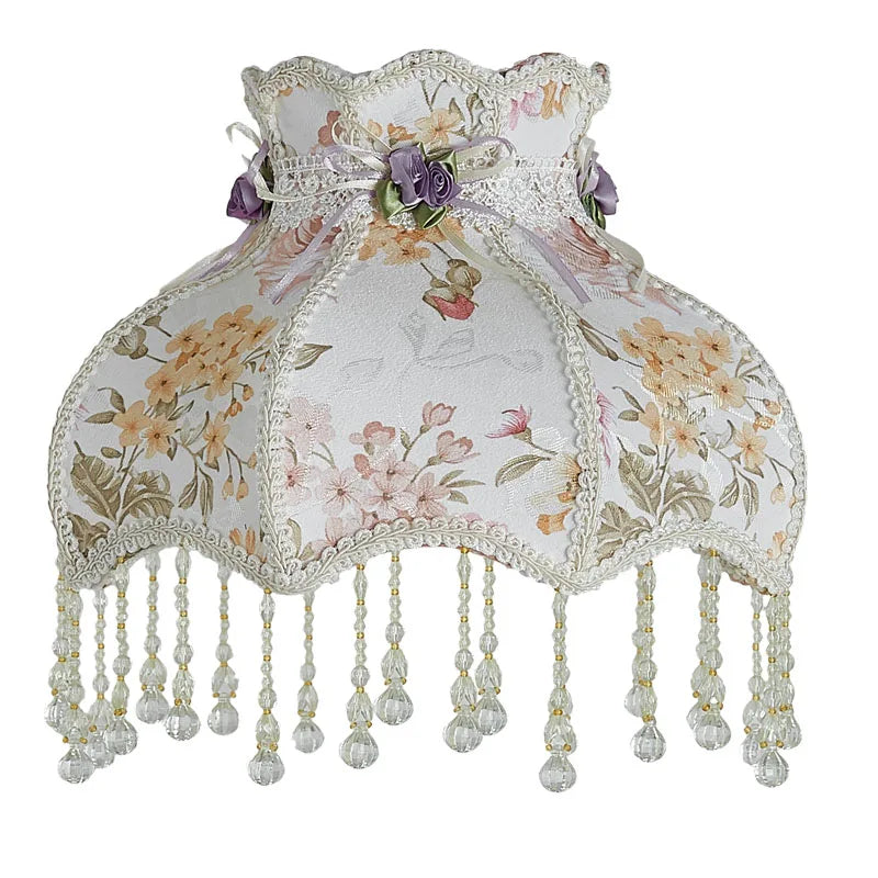 European Style Lampshade Vintage High-End Cloth Art Bead Lace