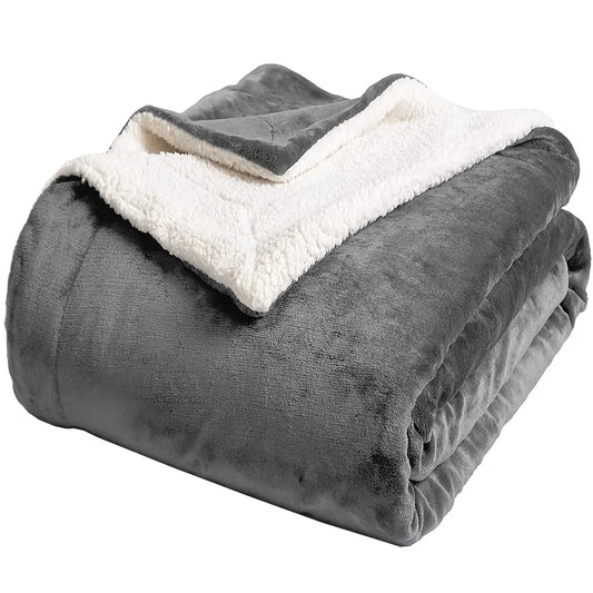 Velvet Double Reversible Sherpa Fleece Throw 5Lbs