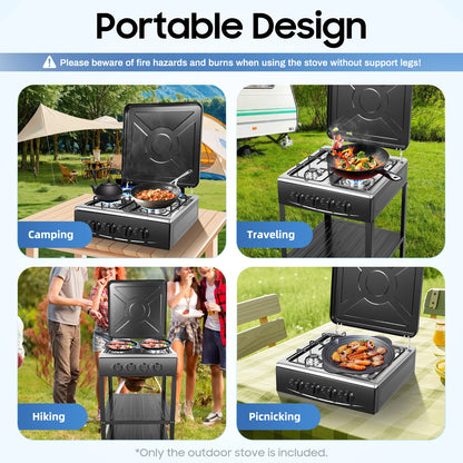 Natural Gas Stove w/ 4 Burners, Classic Appearance