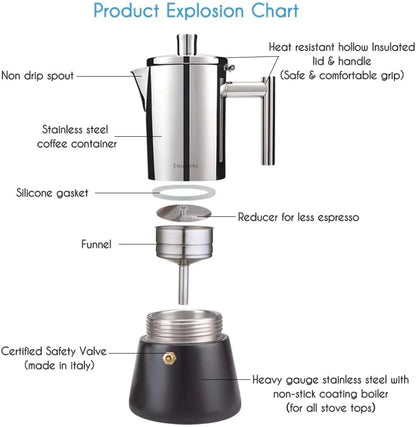 Italian Coffee Machine Maker 6Cup 10 oz