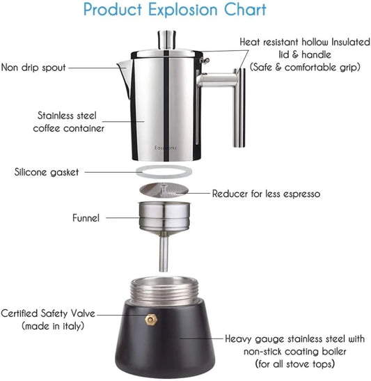 Italian Coffee Machine Maker 6Cup 10 oz
