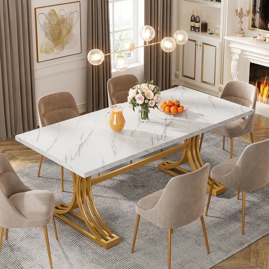 Tribesigns Modern 63-Inch Rectangular Dining Table Seating 4 to 6,