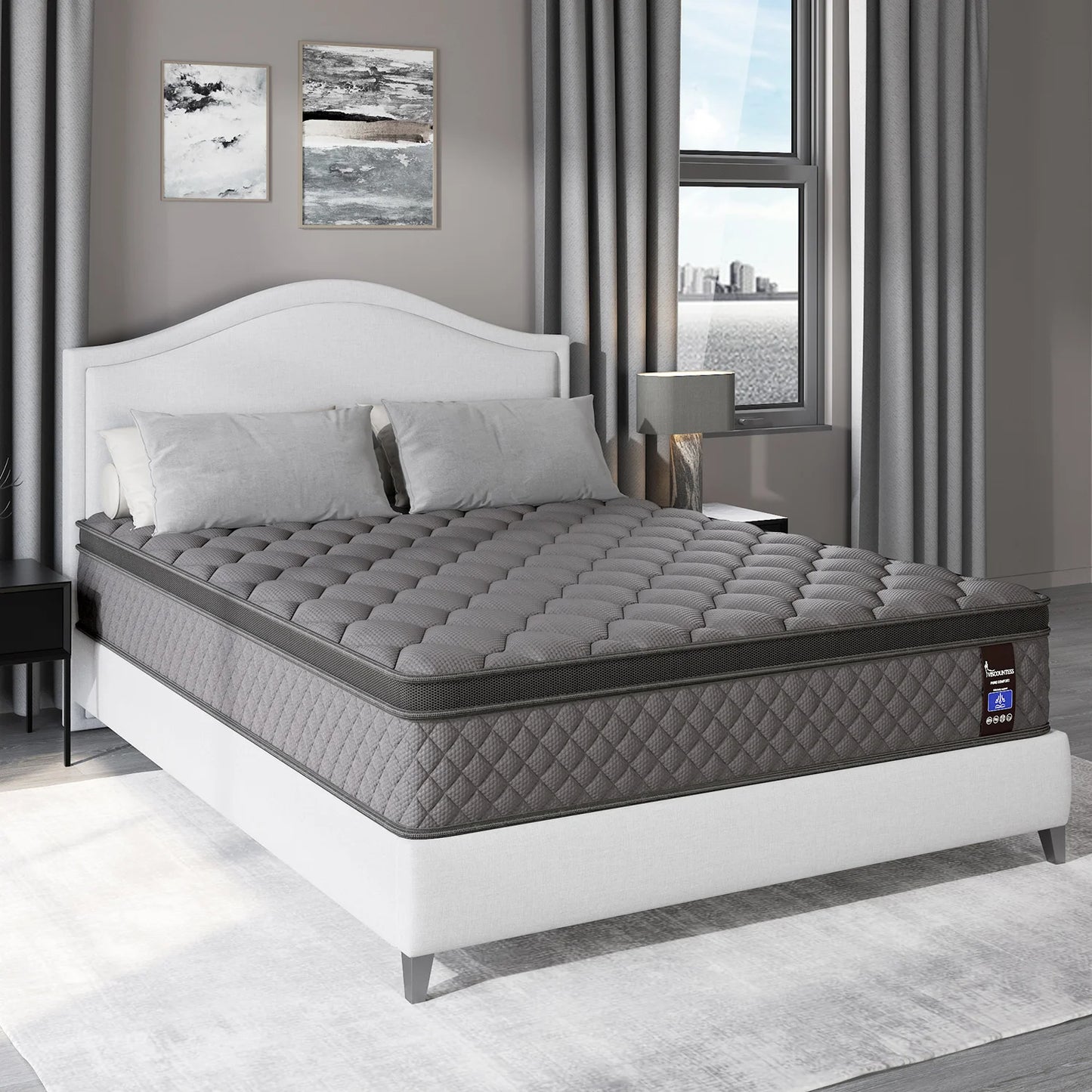 Twin Full Queen King Size Mattress Hybrid Spring Memory  Medium Firm