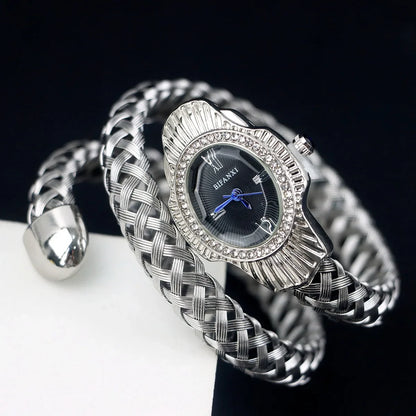 Fashion Diamond Snake Shape Wristwatch