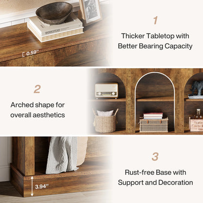Farmhouse Console Table, 63-Inch Long Entryway Table
