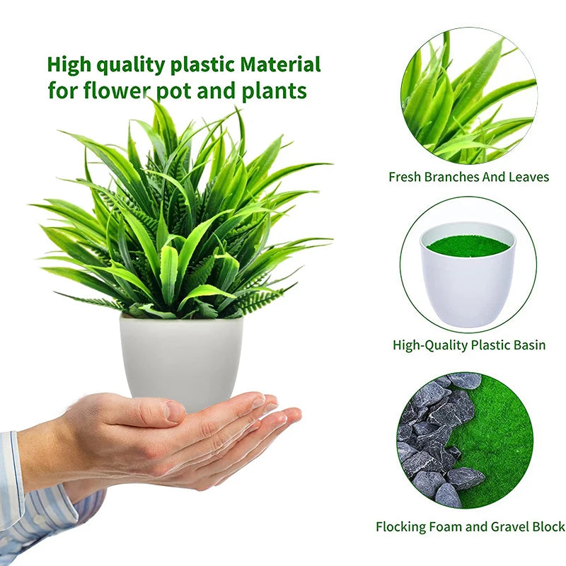 1pc Artificial Plants with Plastics Pots Perfect Greenery