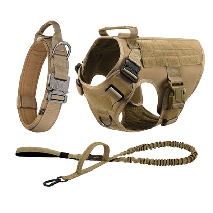 Tactical Dog Harness Collar Leash For Medium Large Dogs