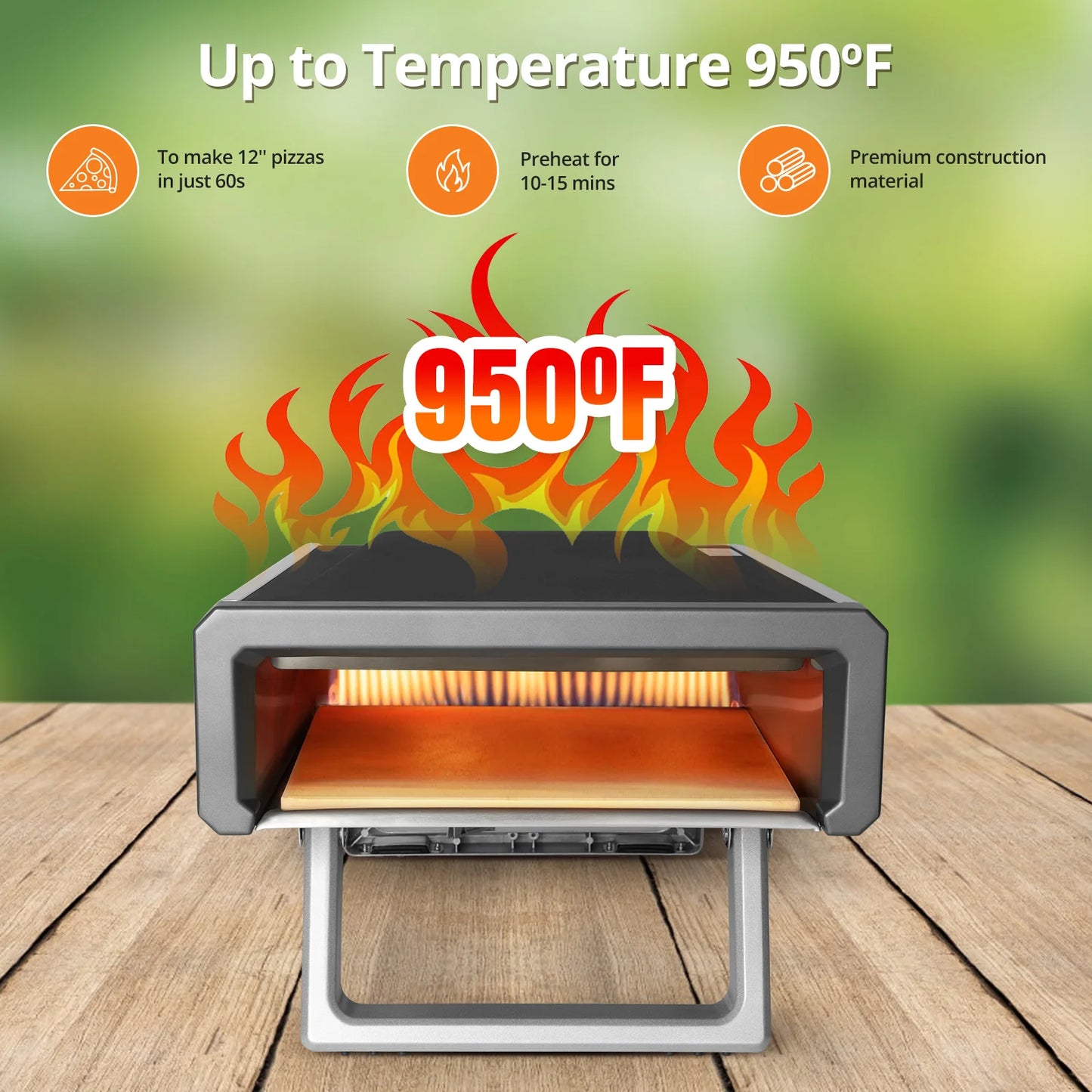 \12" Pizza Oven Outdoor with Gas Powered Propane