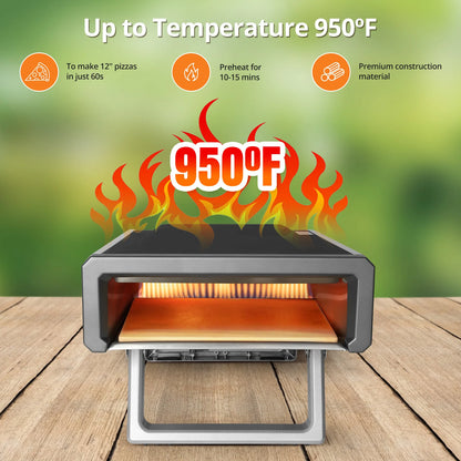 \12" Pizza Oven Outdoor with Gas Powered Propane
