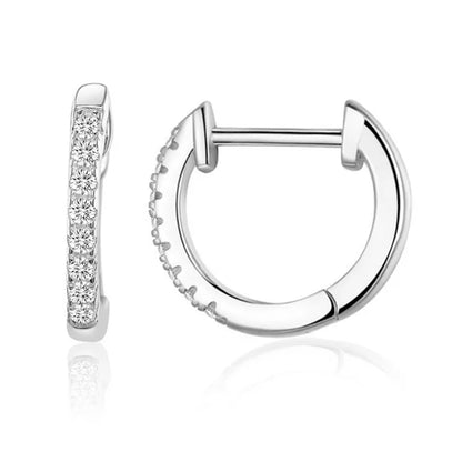 Sterling Silver Cubic Zirconia Ear Cuffs 18K Gold Hoop Earrings