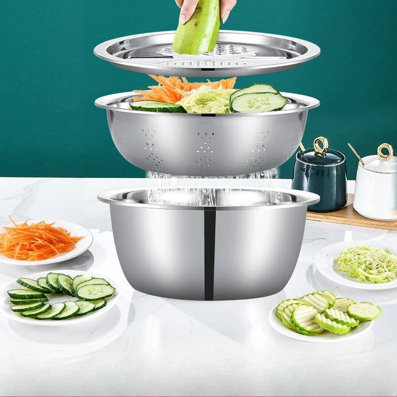 3PCS/1Set Vegetable Slicer, Stainless Steel