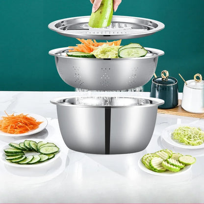 3PCS/1Set Vegetable Slicer, Stainless Steel