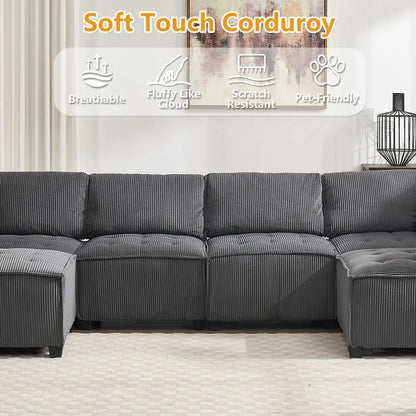 Modular Sectional Sofa With Reversible Chaise,