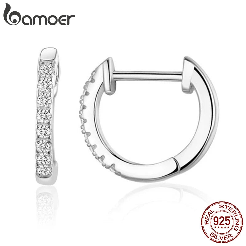 Sterling Silver Cubic Zirconia Ear Cuffs 18K Gold Hoop Earrings