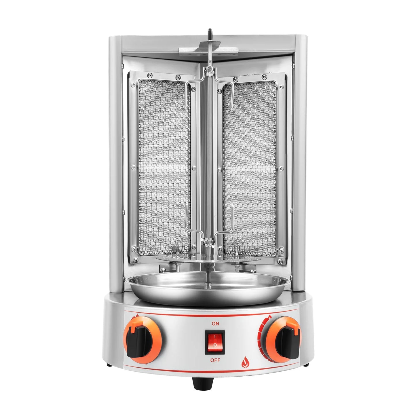 Electric Vertical  Gas Rotisserie Grill Broiler 360° rotating with 2 Burners