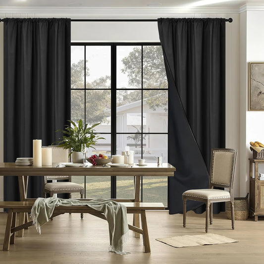 1pc 100% Blackout Curtain with Rod Pocket,
