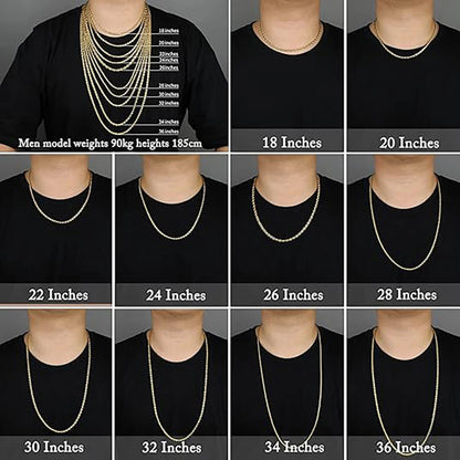 18K Gold plated 2.8MM Twisted Rope Twist Electroplating Necklace