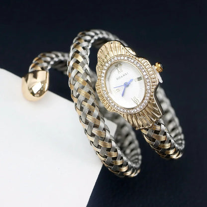 Fashion Diamond Snake Shape Wristwatch