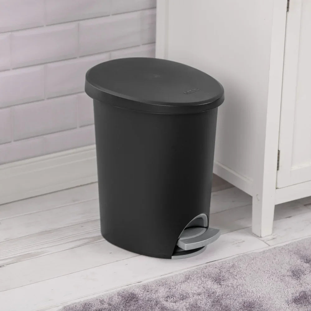 Hands-Free Step-On Trash Can Plastic