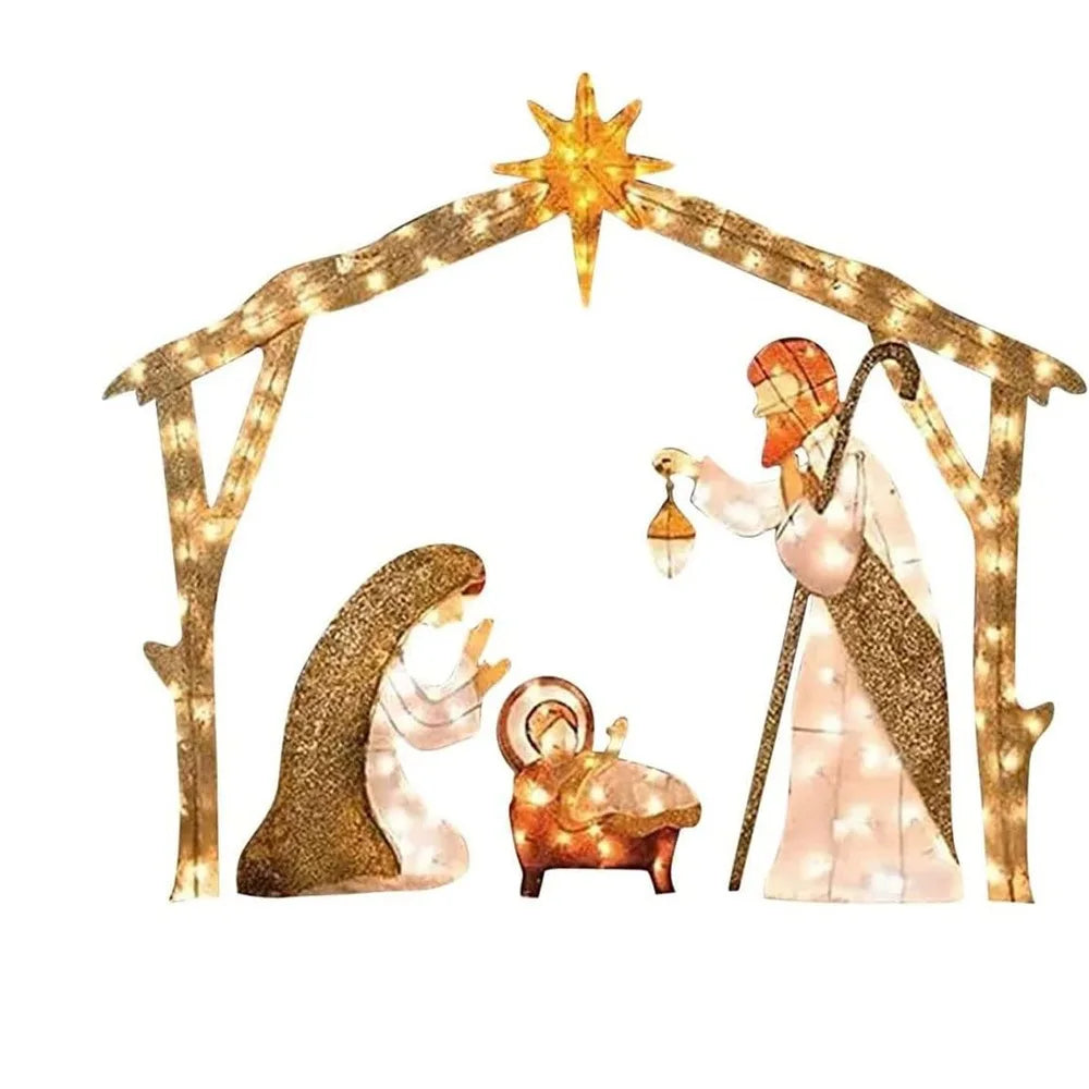 Outdoor Lighted Nativity Scene Waterproof