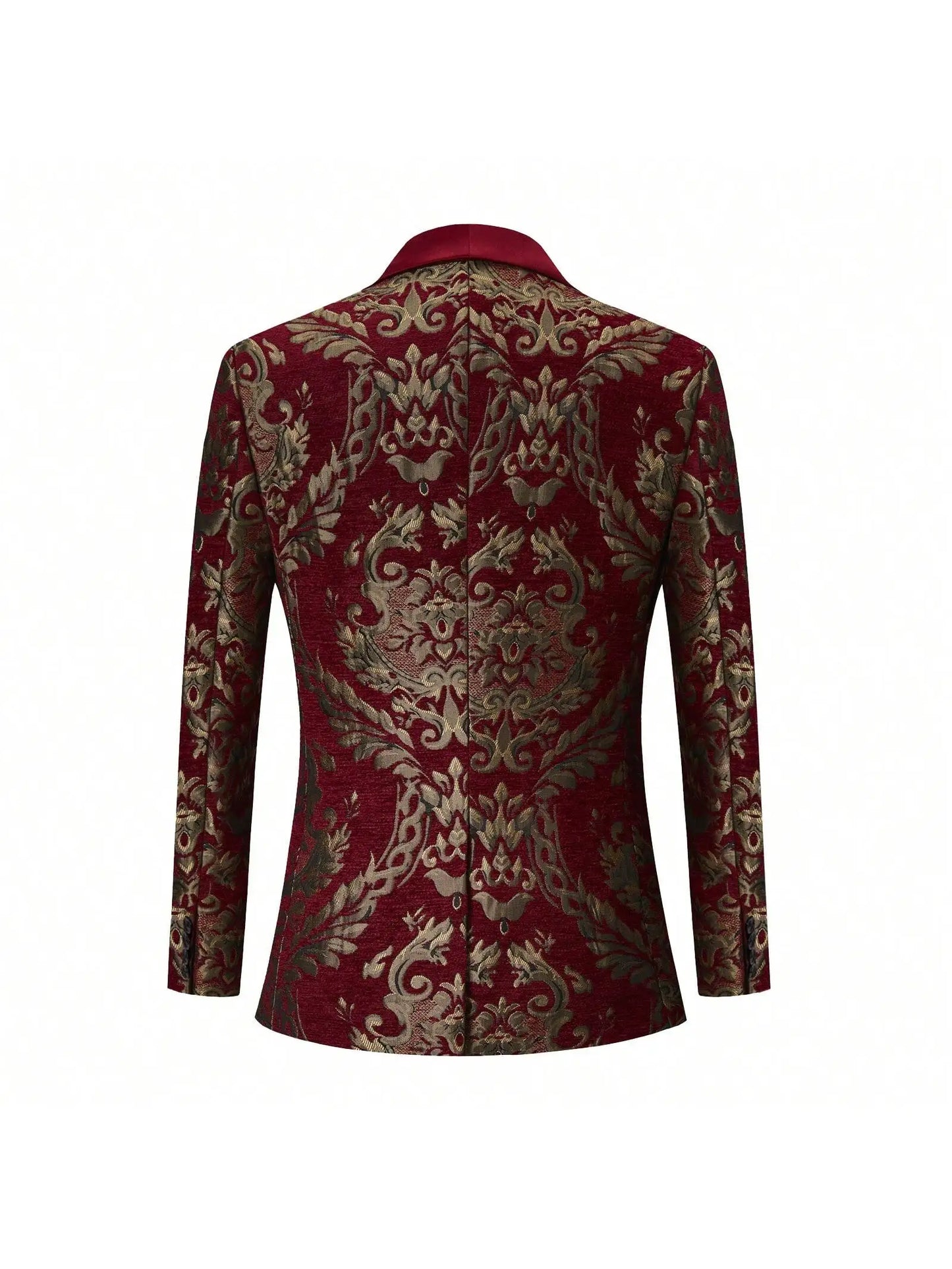 Flower Suit Jacket 1 Button Paisley Tuxedo