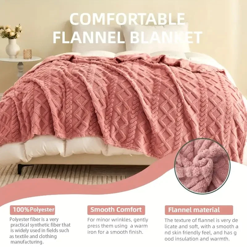 Plush 1pc Luxurious Fleece Blanket - Throw