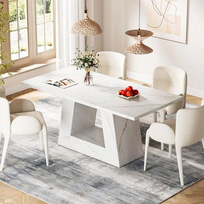 Dining Table for 4 to 6 People ,Rectangular  Sturdy Base